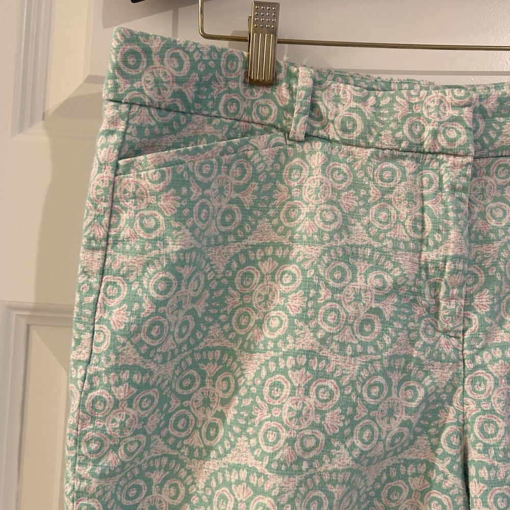 Talbots Bermuda Shorts Green Pink White Size 10 - Picture 5 of 12